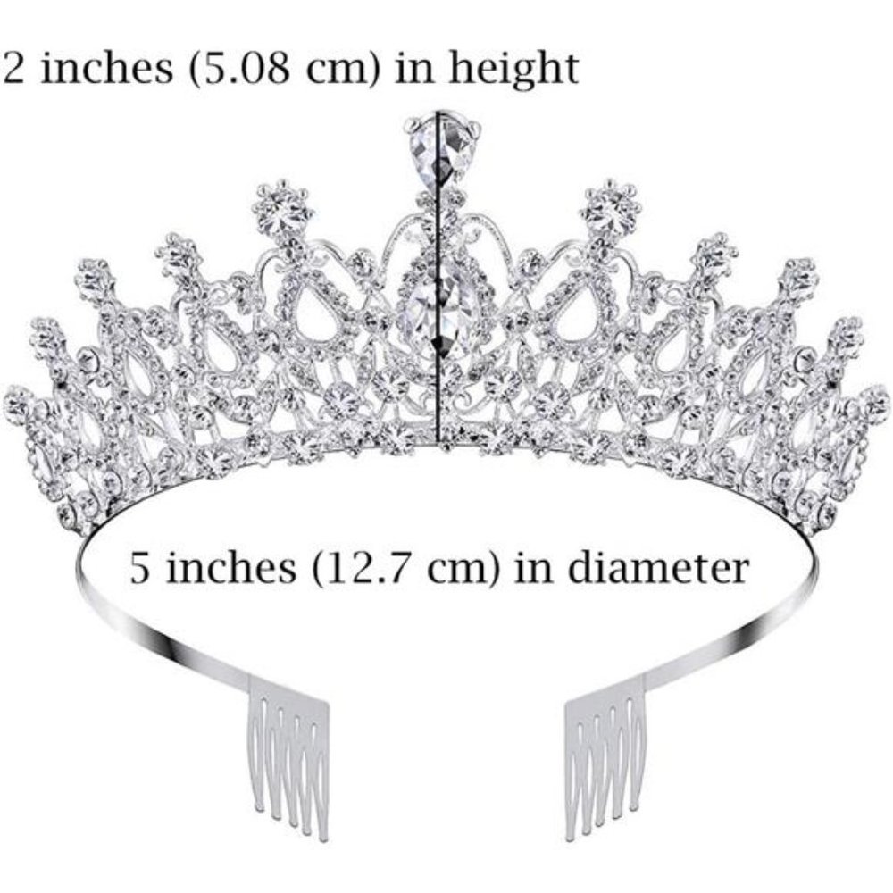 Silver Rhinestone Tiara Princess Headband - Picture 3 of 6
